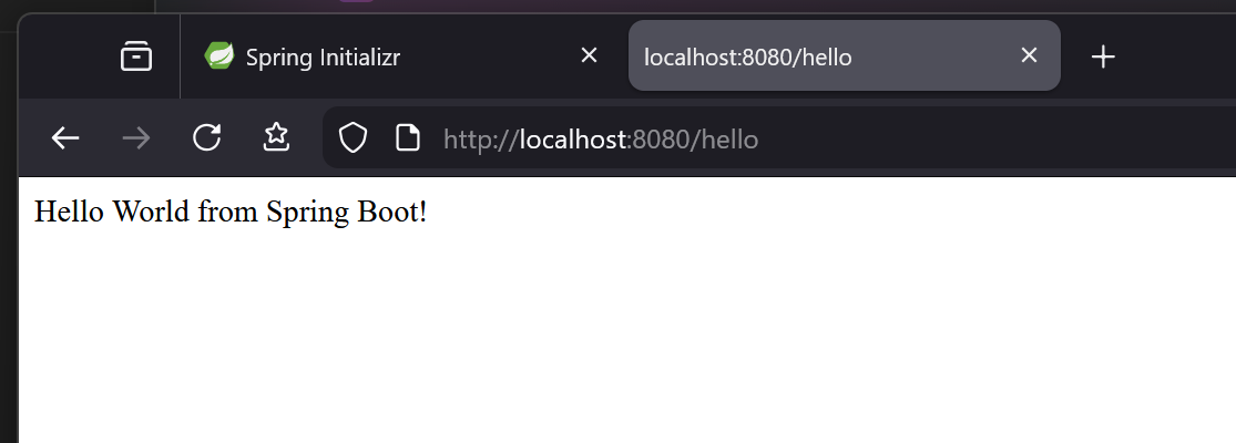 Hello World con Spring Boot en el navegador